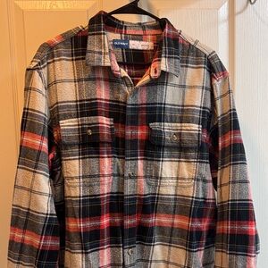 Old Navy Red and Blue Plaid Flannel Shirt